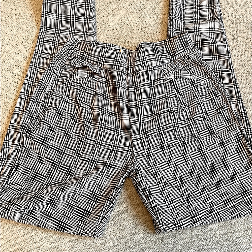 Plaid slip on slacks